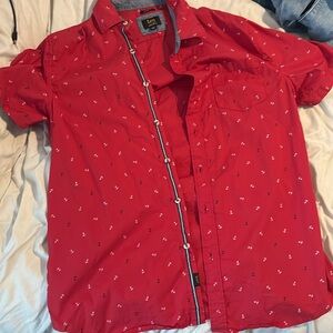 Red Anchor Collar Shirt L